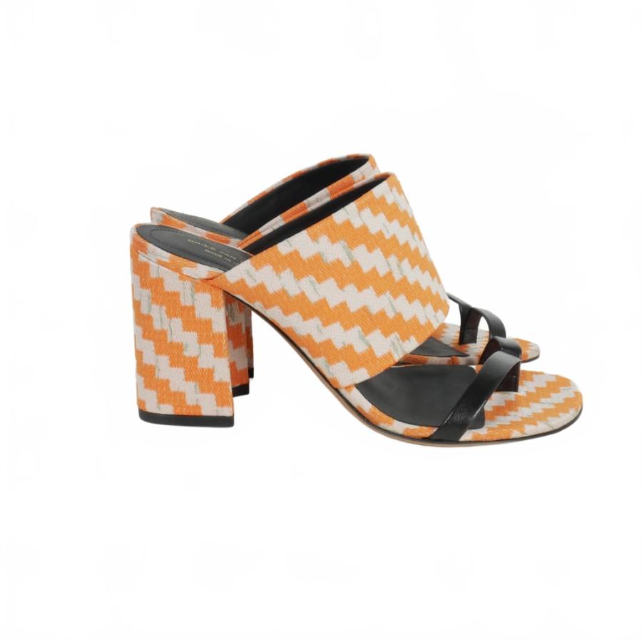 【中古】ドリスヴァンノッテン DRIES VAN NOTEN ヒール ジャガード ミュール サンダル 37 オレンジ レディース ドリスヴァンノッテン DRIES VAN NOTEN ヒール ジャガード ミュール