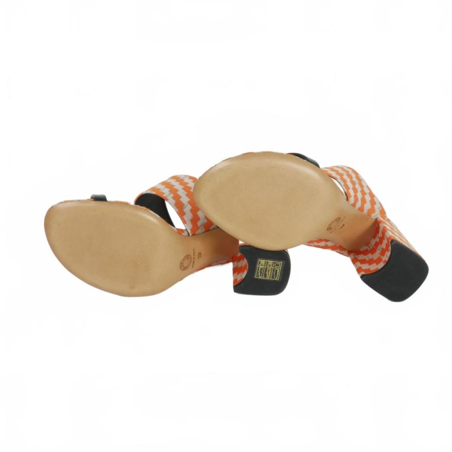 【中古】ドリスヴァンノッテン DRIES VAN NOTEN ヒール ジャガード ミュール サンダル 37 オレンジ レディース ドリスヴァンノッテン DRIES VAN NOTEN ヒール ジャガード ミュール