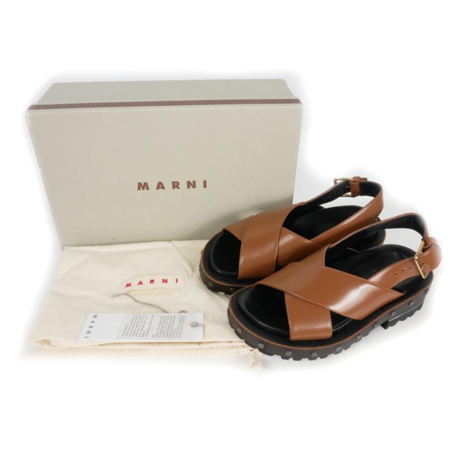 MARNI マルニ FUSSBETT フスベット クロスストラップ レザーサンダル  