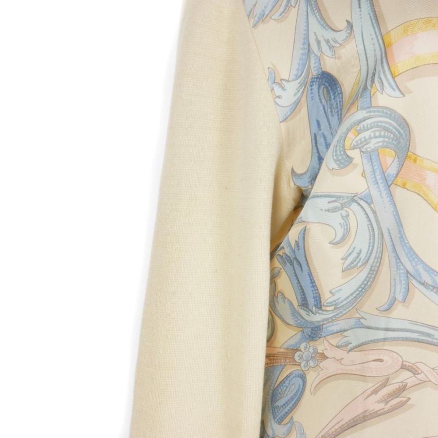 【希少】HERMES ヴィンテージ スカーフ柄 シルク コットン ニット S HERMES（エルメス） ヴィンテージ スカーフ柄 シルク コットン ニット