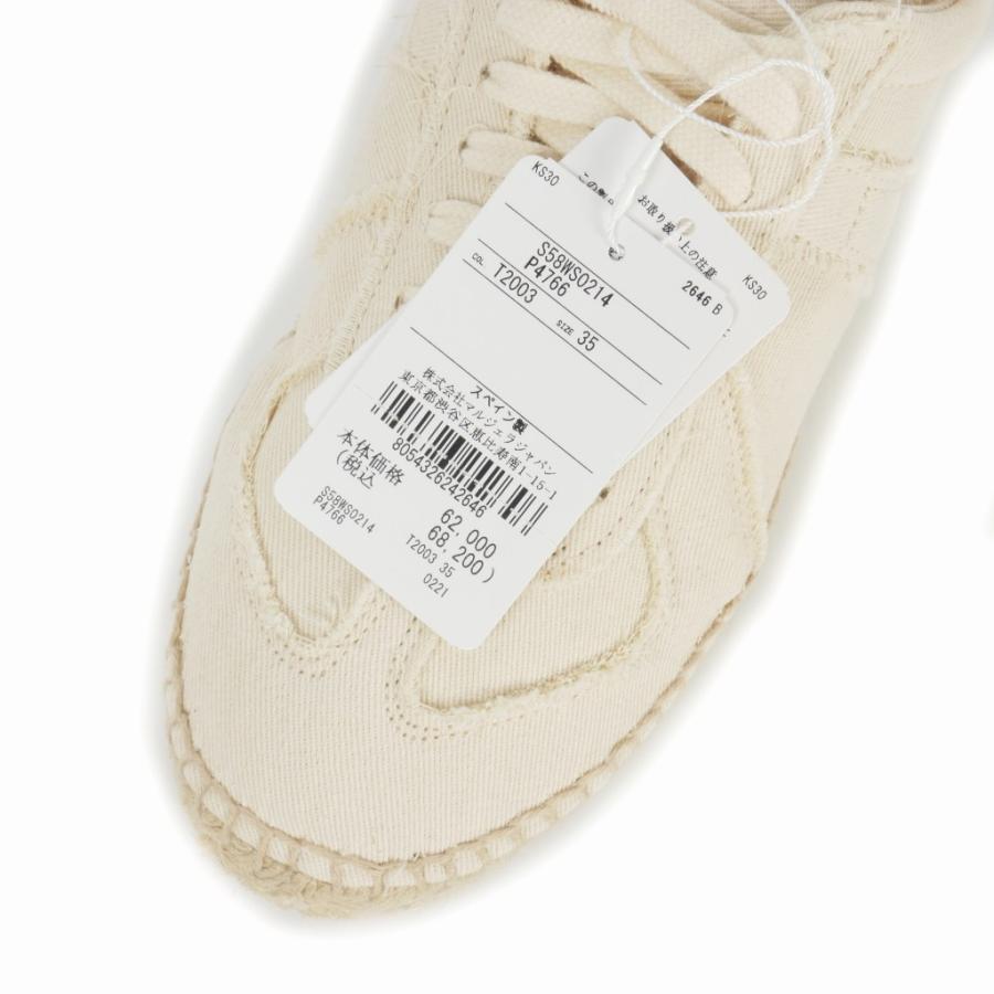 【中古】未使用品 メゾンマルジェラ 22SS エスパドリーユ カットオフ キャンバス ジャーマントレーナー スニーカー 35 未使用品 メゾンマルジェラ Maison Margiela 22SS エスパドリーユ