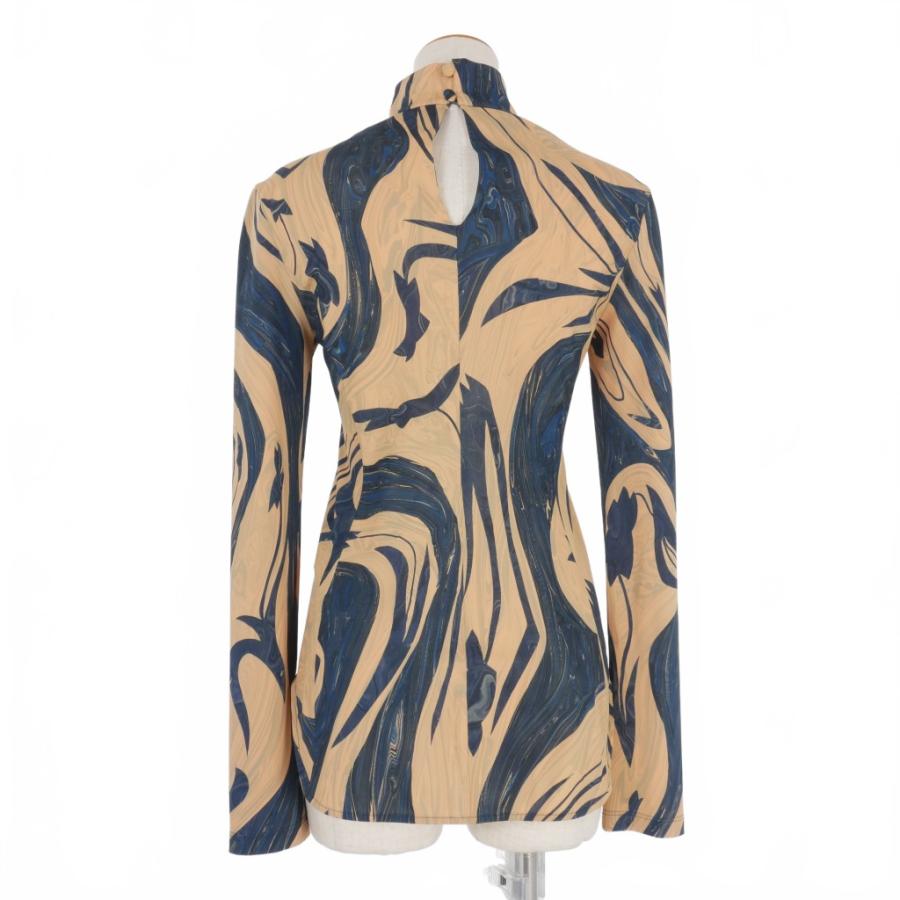 マメクロゴウチ Mame Kurogouchi 24SS Marble Print Jersey High Neck 