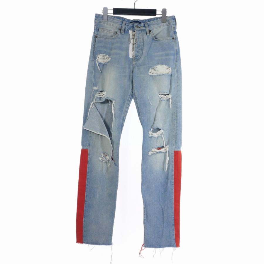 オフホワイト OFF WHITE LEVIS リーバイス 17AW ダメージ加工 デニム  