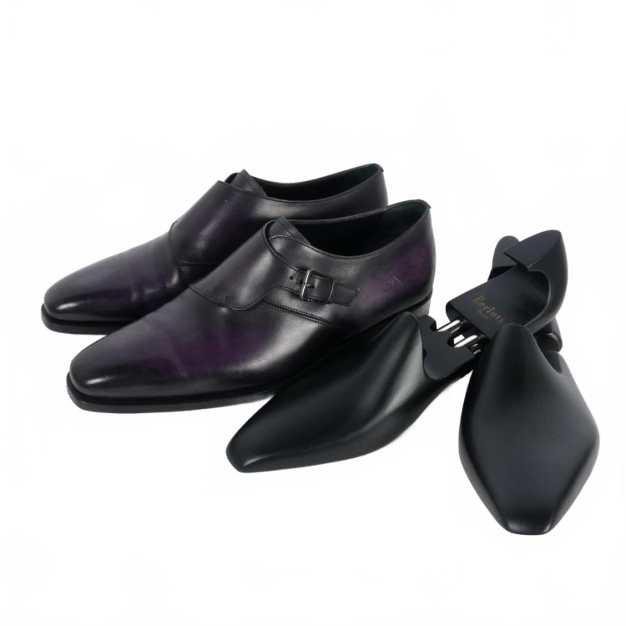 ベルルッティ Berluti スクリット モンクストラップ レザー シューズ