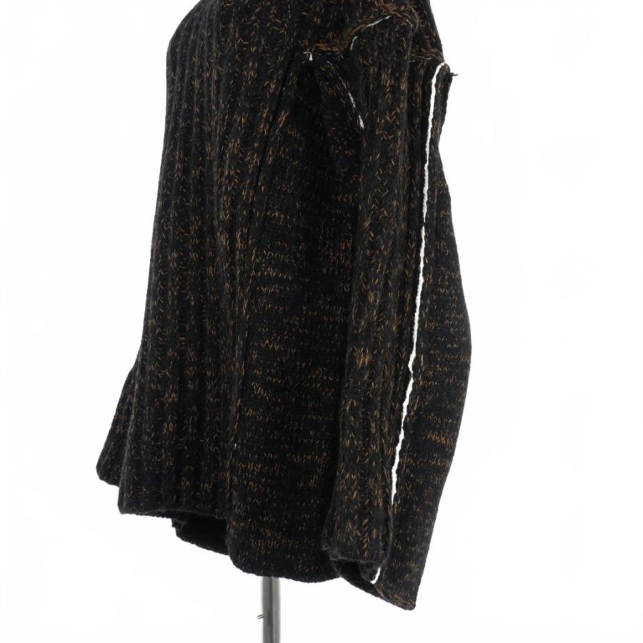 美品 maison margiela asymmetry knit S 黒 未使用品 メゾンマルジェラ Maison Margiela 22AW リブ ニット