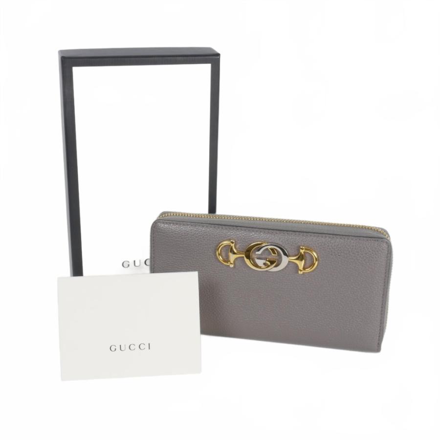グッチ GUCCI ズゥミ カーフレザーラウンドファスナー グレー 570661 GUCCI グッチ ズゥミ カーフレザー ウォレット 長財布 ラウンド