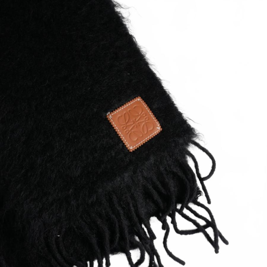 LOEWE マフラー メンズ 黒 モヘア