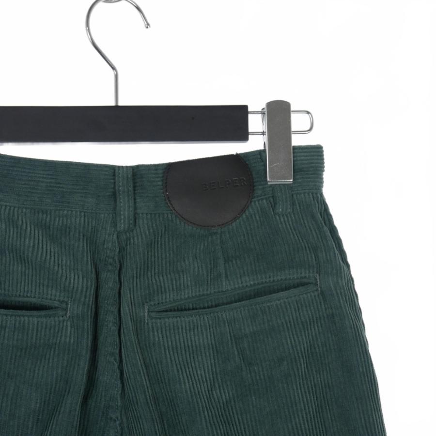 ベルパー BELPER 22AW バックスリット コーデュロイパンツ 1 緑