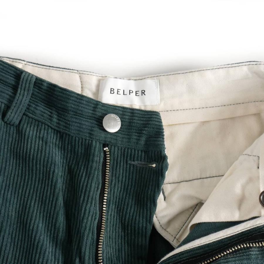 ベルパー BELPER 22AW バックスリット コーデュロイパンツ 1 緑  