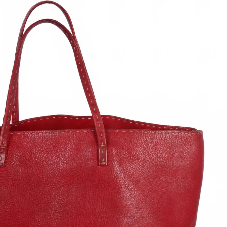 FENDI フェンディ セレリア レザー トートバッグ 赤 レッド レディース 
