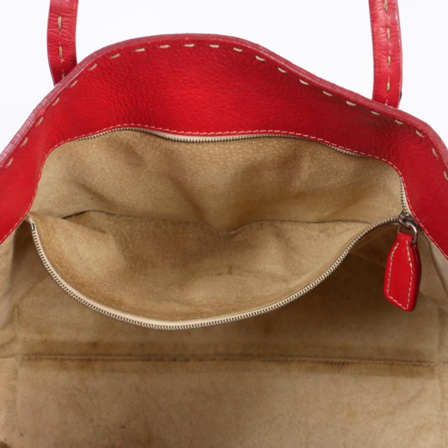 FENDI フェンディ セレリア レザー トートバッグ 赤 レッド レディース 