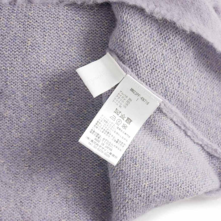 マメクロゴウチ 23AW ニットベスト アルパカ混 カーブヘムデザイン 紫 マメクロゴウチ Mame Kurogouchi 23AW ニットベスト アルパカ混 カーブ