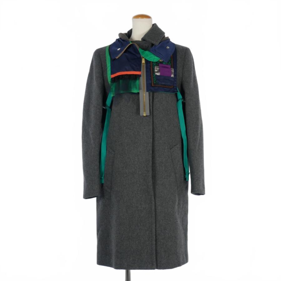 カラー kolor ドッキング ウールコート 2 グレー 21WCL-C03102