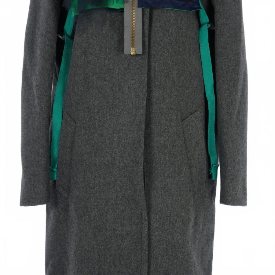 カラー kolor ドッキング ウールコート 2 グレー 21WCL-C03102
