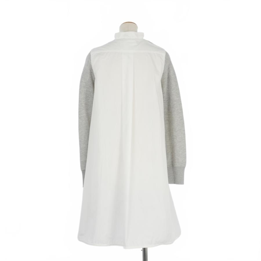 サカイ sacai シャツ切替 スウェットワンピース ひざ丈 2 グレー