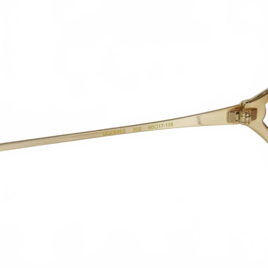 【中古】グッチ GUCCI サングラス メタル スクエア シェード ゴールド 金 GG0646S 002 60□17-135 レディース GUCCI（グッチ） サングラス メタル スクエア シェード ゴールド 金