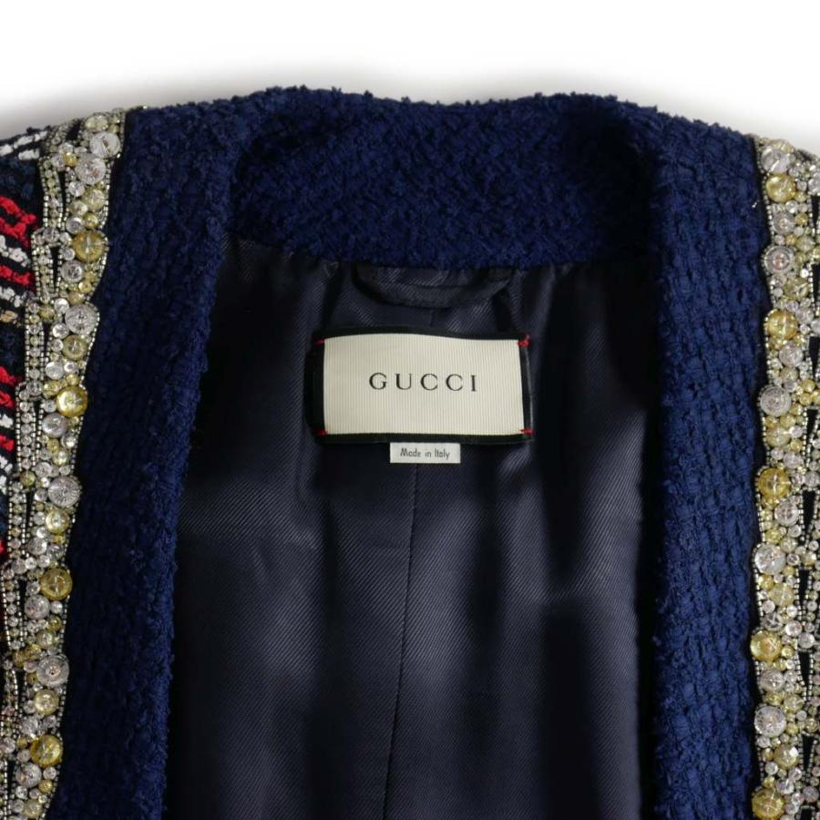 GUCCI（グッチ） GUCCI 2017年製 ビジュー ノーカラー ジャケット
