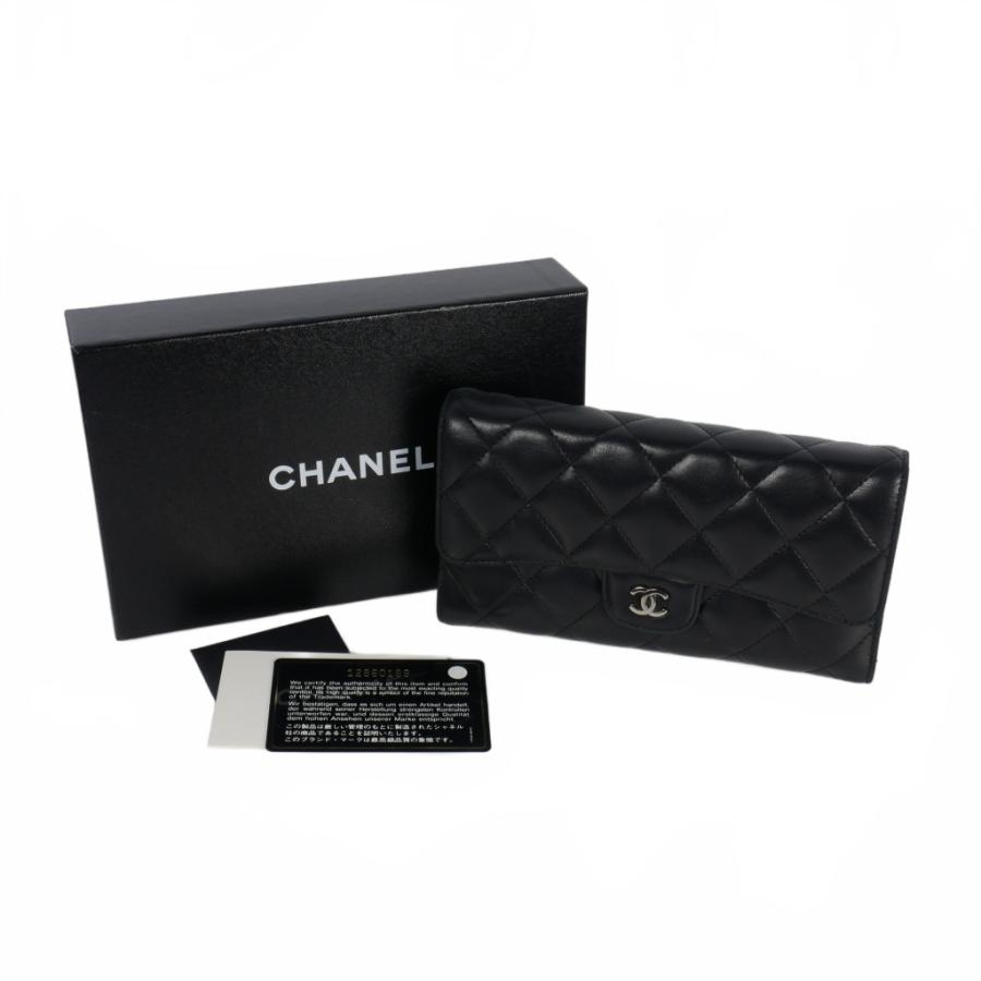 CHANEL シャネル タイムレス マトラッセ ラムスキン 長財布