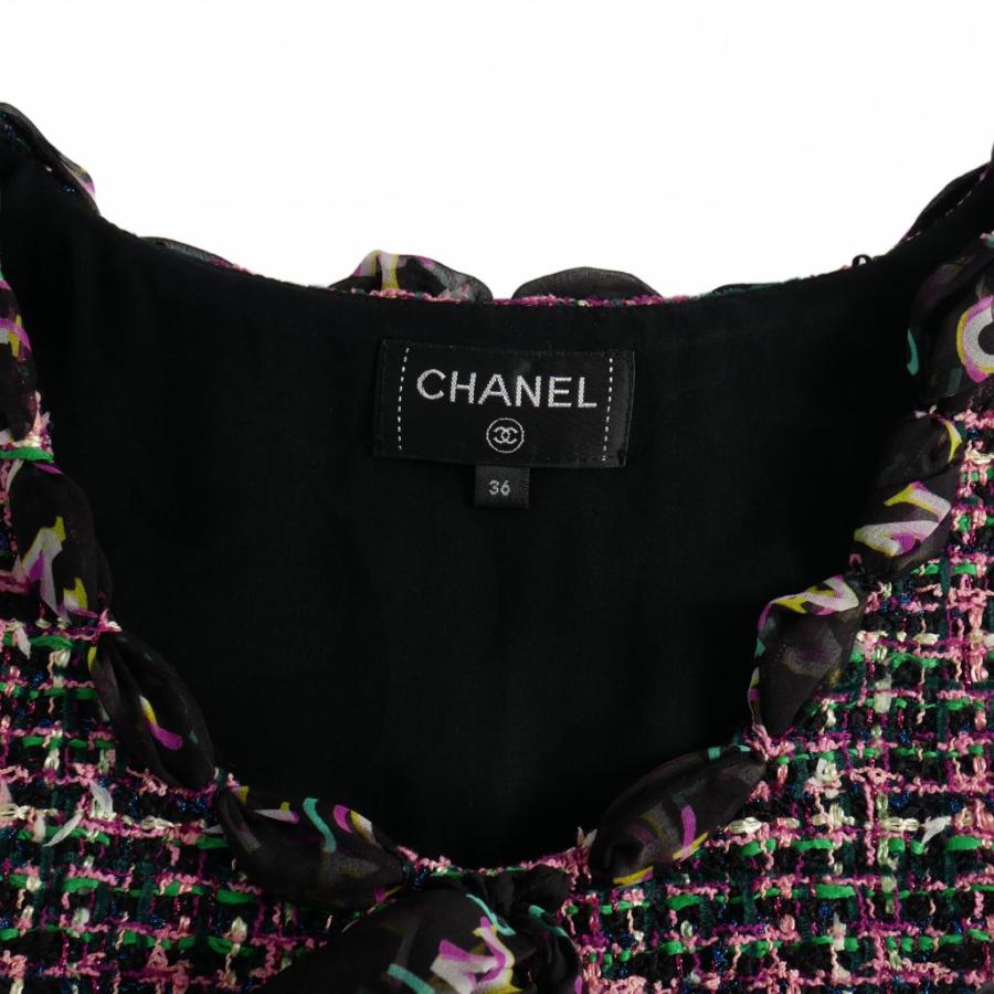 美品　CHANEL シャネル　ツイード　グリポア　チェーン　ベスト　トップス 美品 CHANEL シャネル ツイード グリポア チェーン ベスト トップス