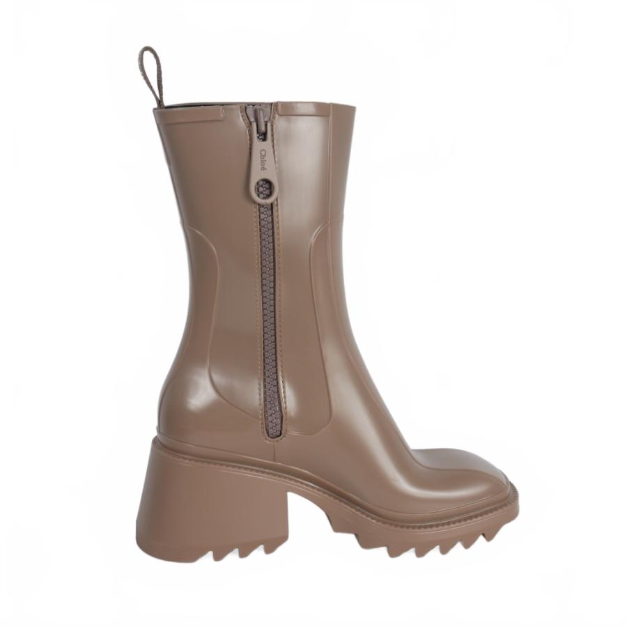 【中古】クロエ CHLOE Betty ベティ レインブーツ ラバー サイドジップブーツ 38 ダークグレージュ レディース Chloe（クロエ） CHLOE Betty ベティ レインブーツ ラバー サイド