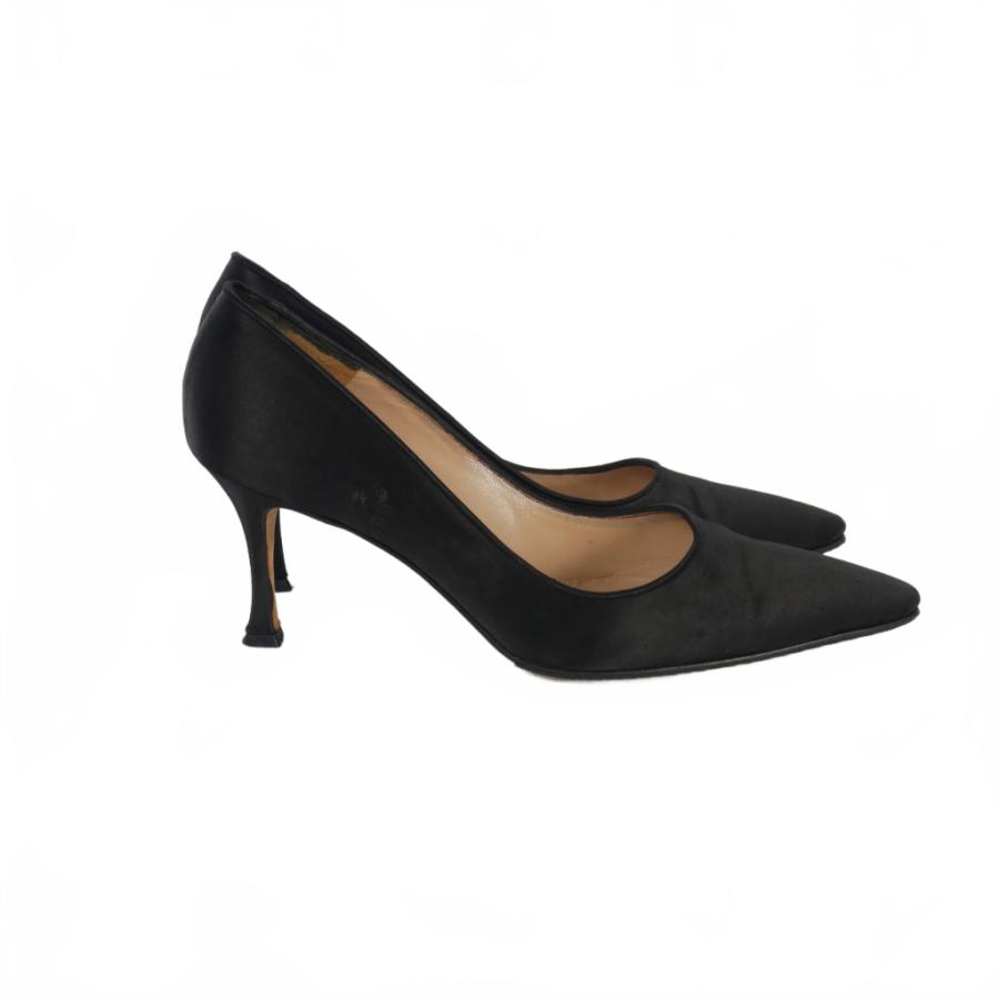 Manolo Blahnik 黒青ポインテッドトゥヒール Manolo Blahnik 黒青