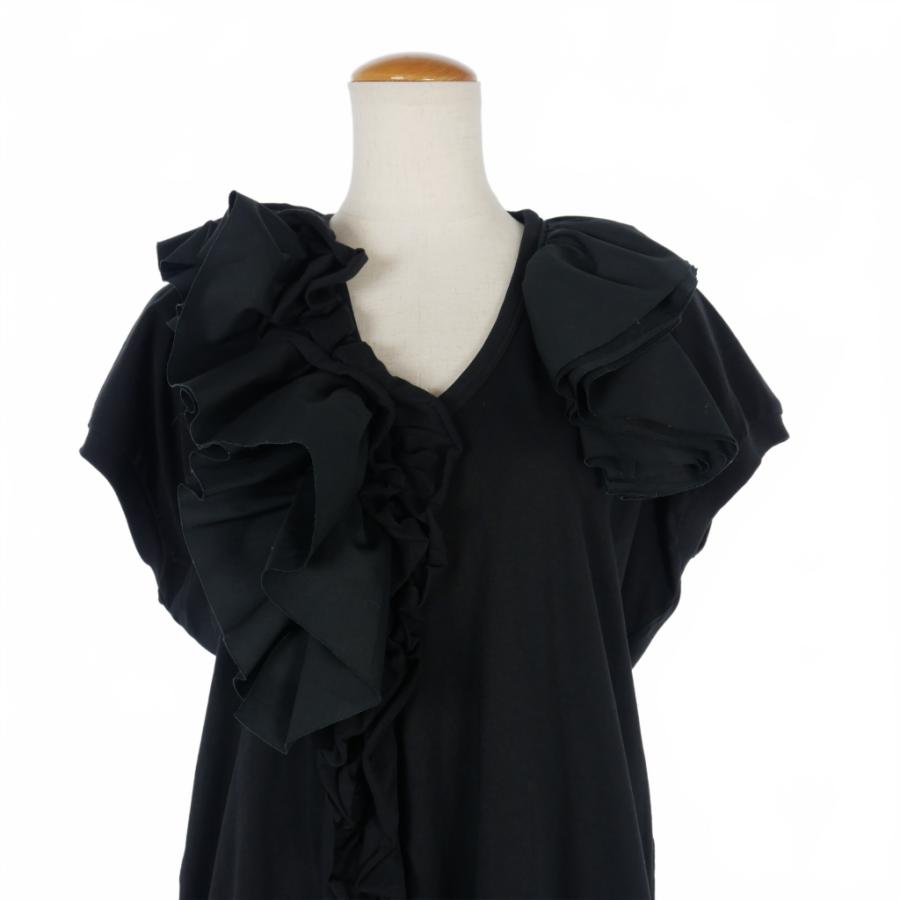 ✨美品✨DRIES VAN NOTEN/フリルフレンチスリーブカットソー黒M ✨美品✨DRIES VAN NOTEN/フリルフレンチスリーブカットソー黒M