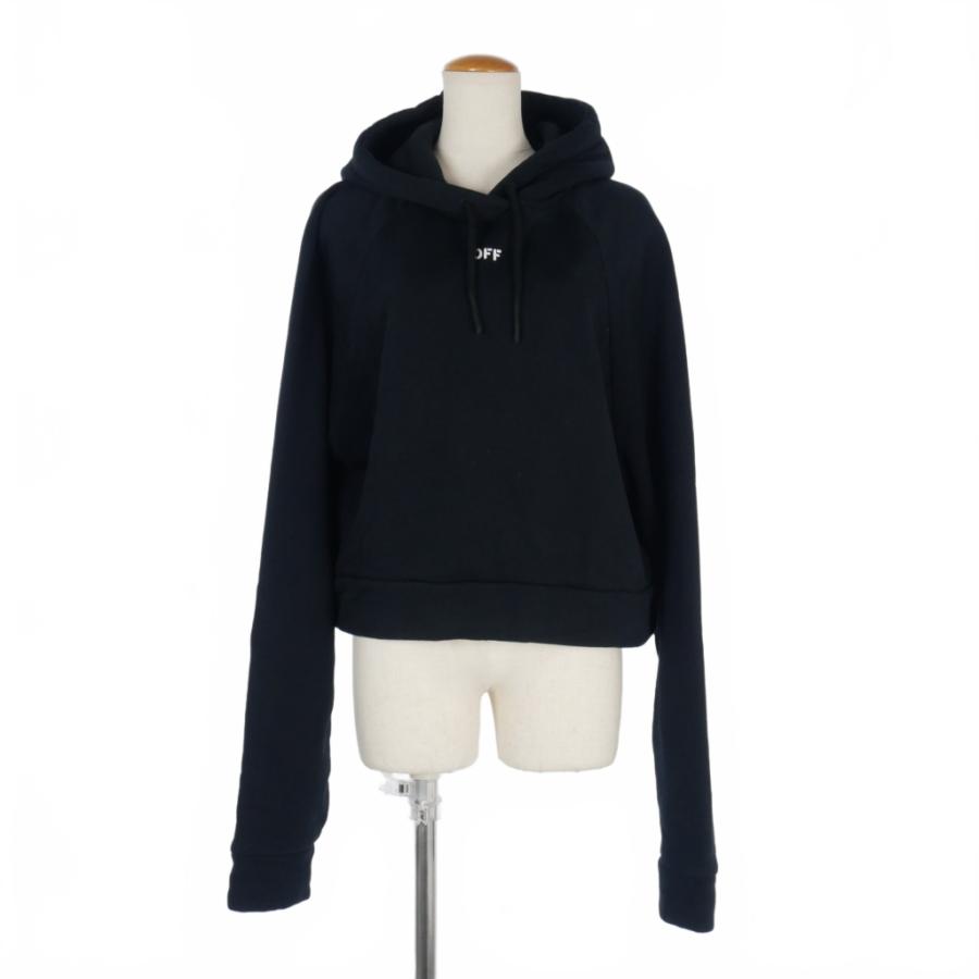 オフホワイト OFF WHITE ワンポイントロゴ クロップドパーカー 