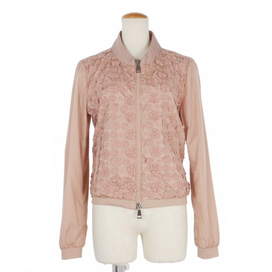 【中古】モンクレール MONCLER DEDONETTE ディネット フラワーエンブロイダリー ジップアップ ブルゾンジャケット 0 MONCLER（モンクレール） MONCLER DEDONETTE ディネット フラワーエン