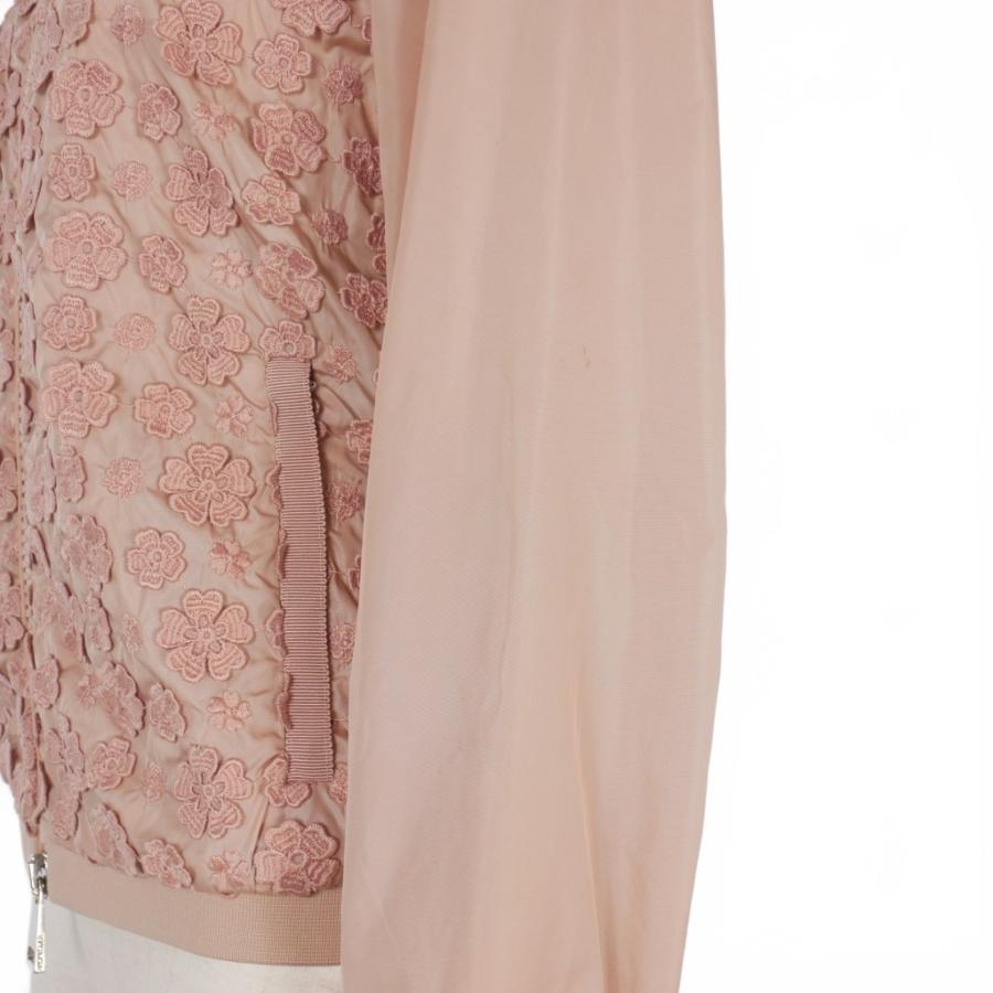 【中古】モンクレール MONCLER DEDONETTE ディネット フラワーエンブロイダリー ジップアップ ブルゾンジャケット 0 MONCLER（モンクレール） MONCLER DEDONETTE ディネット フラワーエン