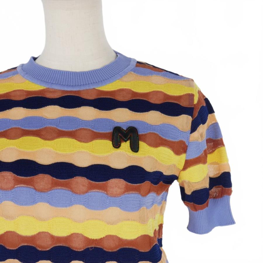 【中古】ミッソーニ MISSONI 胸ロゴ ニット 半袖 ジグザグ柄 40 マルチカラー 2DN00268 2K006H レディース ミッソーニ MISSONI 胸ロゴ ニット 半袖 ジグザグ柄 40 マルチカラー