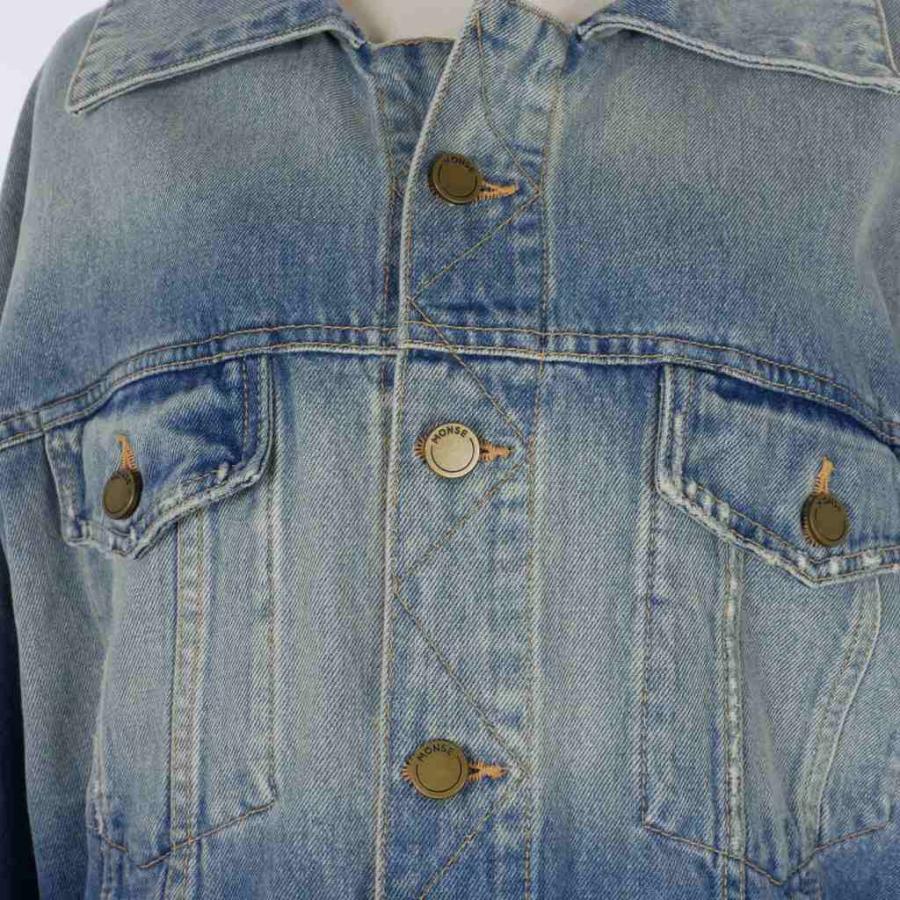 【中古】モンセ MONSE 21AW ロープ メッシュ デニムジャケット オーバーサイズ S ブルー 青 レディース モンセ MONSE 21AW ロープ メッシュ デニムジャケット オーバーサイズ
