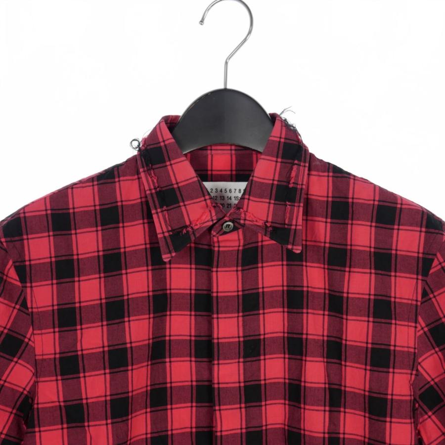 メゾンマルジェラ 10 Maison Margiela 18SS 比翼 チェックシャツ 半袖