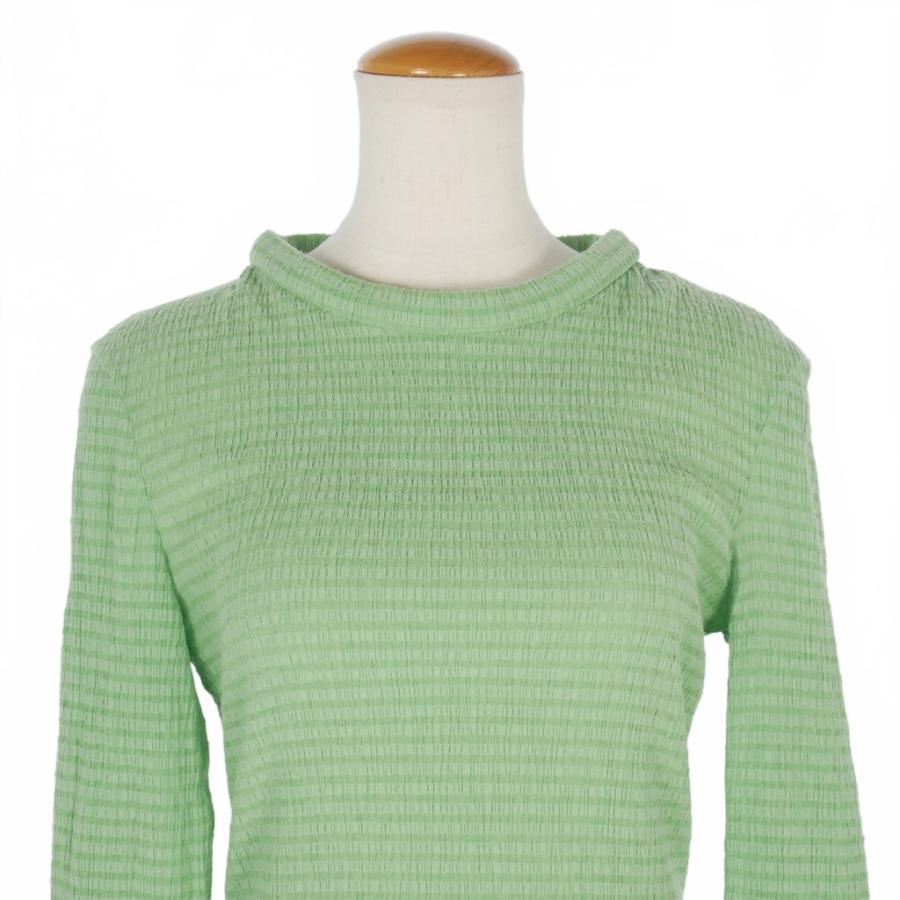 JIL SANDER デヴォレ加工　ライトグリーン ハイネック 半袖　緑　34 ジルサンダー JIL SANDER 23SS Long Sleeve Crinkle Top ロング