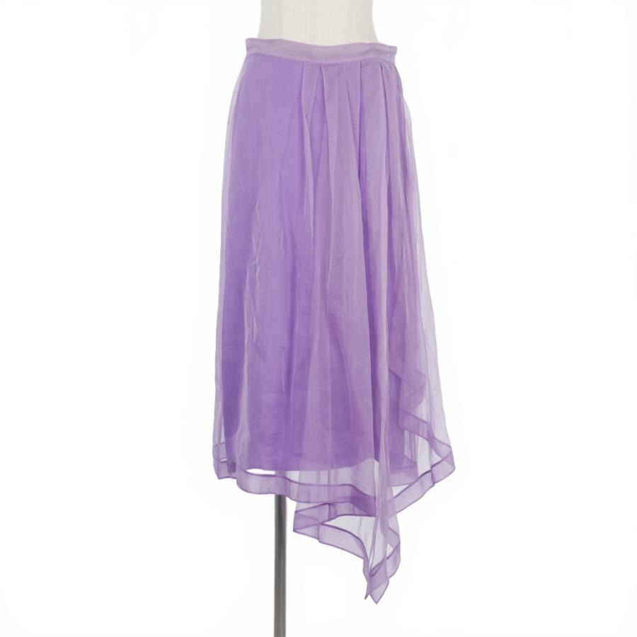 【中古】グッチ GUCCI 20SS オーガンジー シルク ロングスカート 42 紫 パープル 617407 レディース GUCCI（グッチ） GUCCI 20SS オーガンジー シルク ロングスカート 42