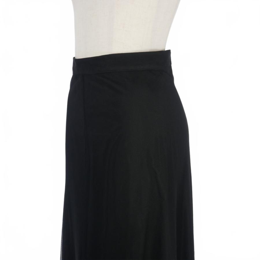 ロク ロック rokh チュール ロングスカート 40 黒 ブラック レディース