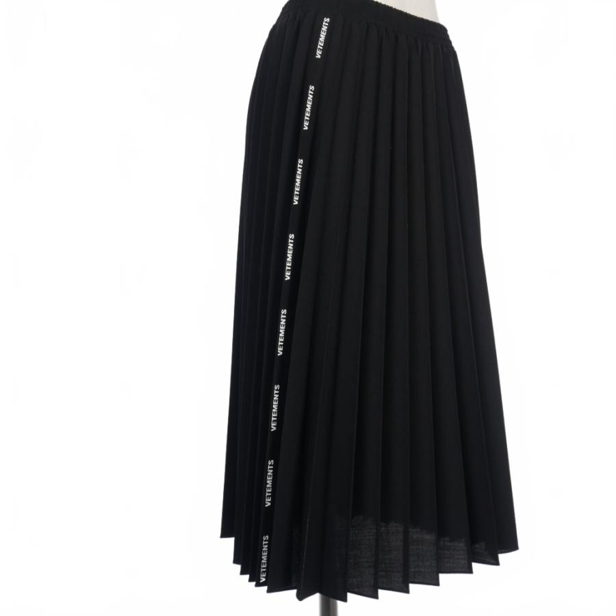 ヴェトモン ベトモン VETEMENTS プリーツ スカート ロゴ ミディ丈 S