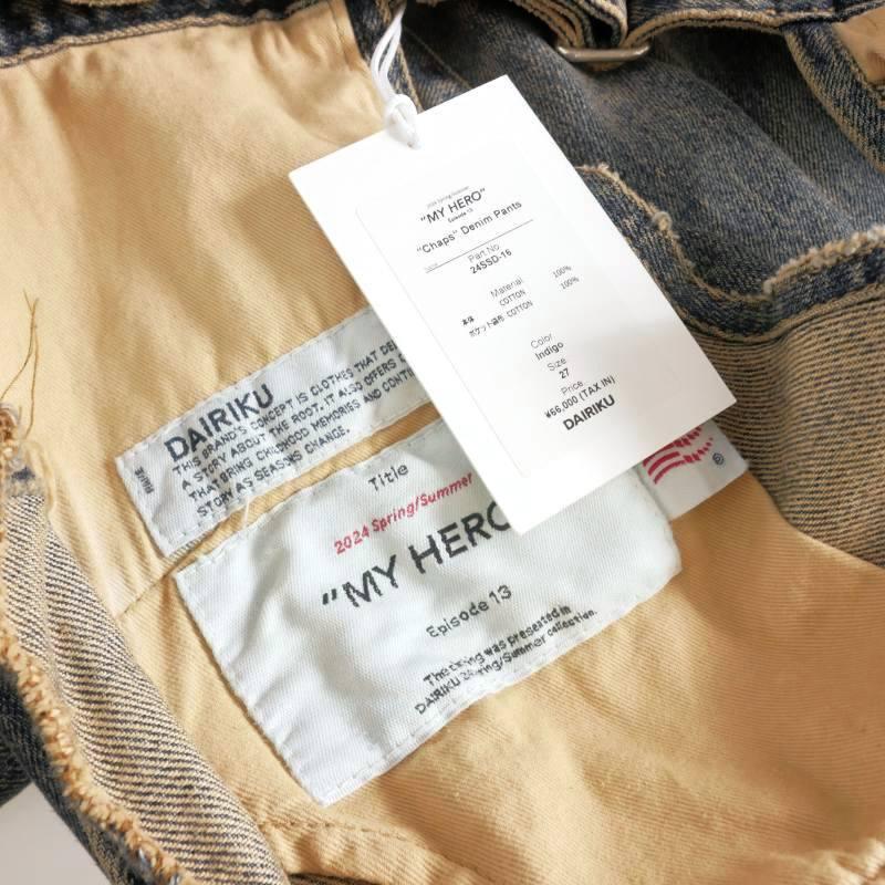未使用品 ダイリク DAIRIKU CHAPS DENIM PANTS チャップスデニムパンツ