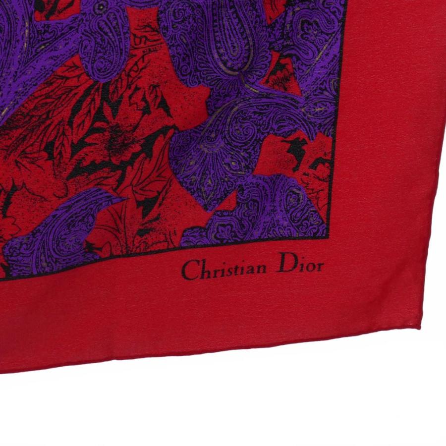 Christian Dior（クリスチャン・ディオール） 大判スカーフ レッド 総