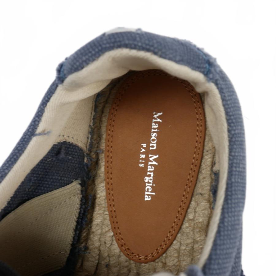 【中古】未使用品 メゾンマルジェラ 22SS エスパドリーユ カットオフ キャンバス ジャーマン スニーカー 37 青 ブルー 未使用品 メゾンマルジェラ Maison Margiela 22SS エスパドリーユ