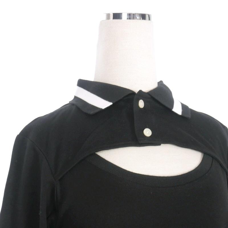 スドーク soduk 21SS ポロロングワンピース ドレス 長袖 ブラック 黒