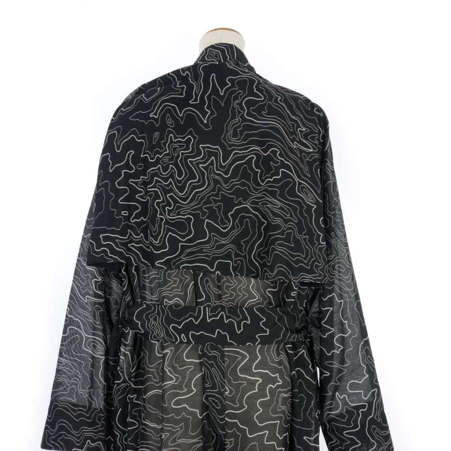 未使用品 ハイク HYKE CONTOUR LINE TRENCH COAT 総柄 シアー トレンチ