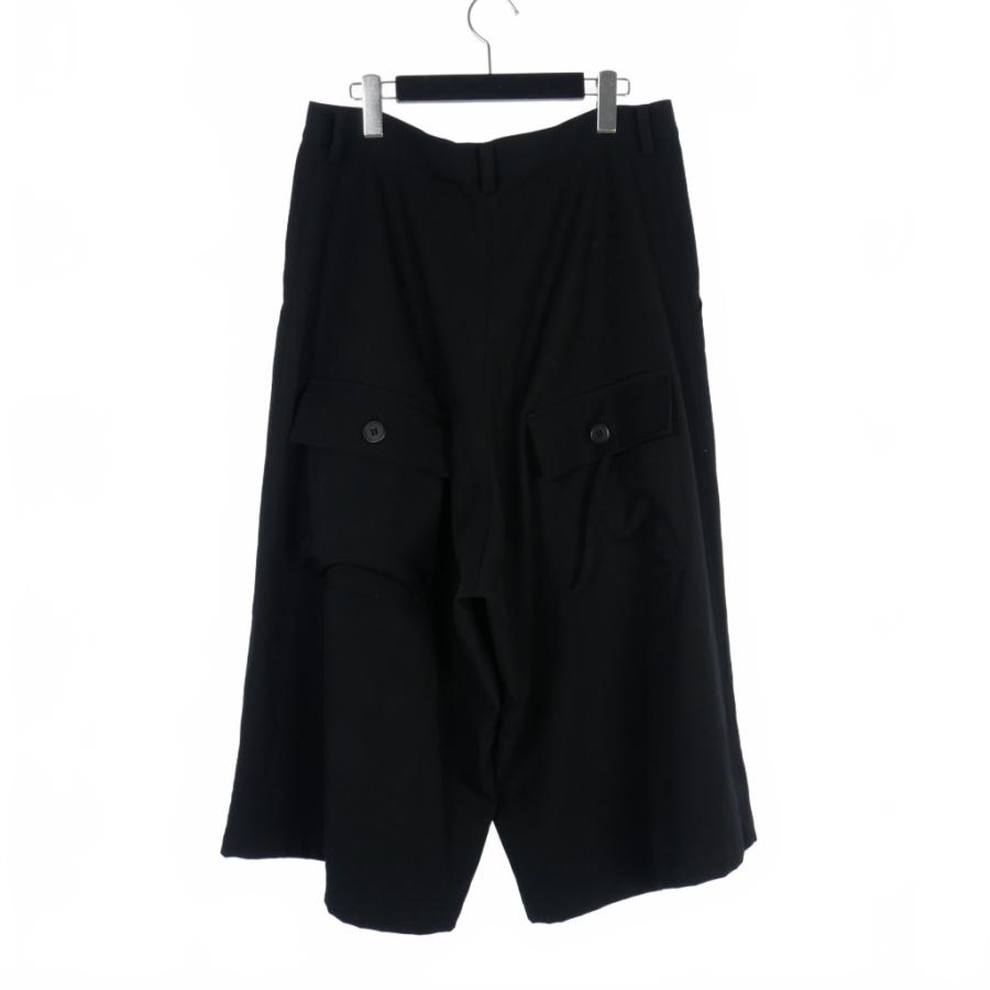 ワイズ Y's ワイドハーフパンツ 膝丈 サルエル 2 ブラック 黒 YX