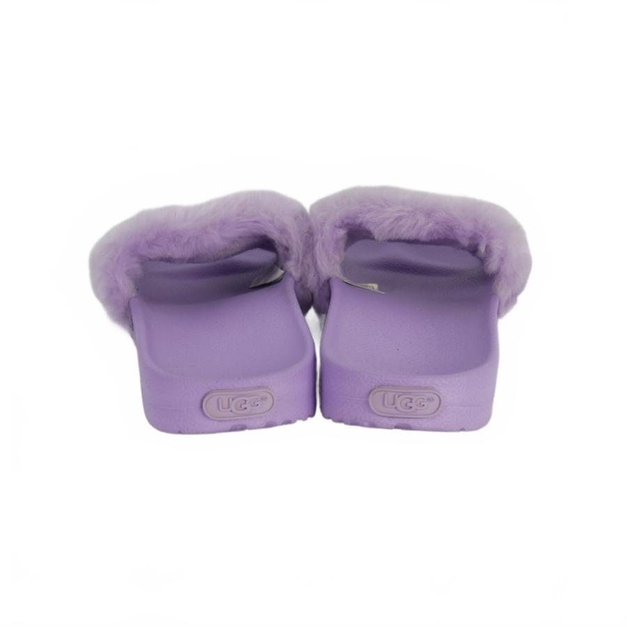 UGG ラベンダー ファーサンダル アグ UGG ファー スライドサンダル ロゴ 24cm ラベンダー レディース