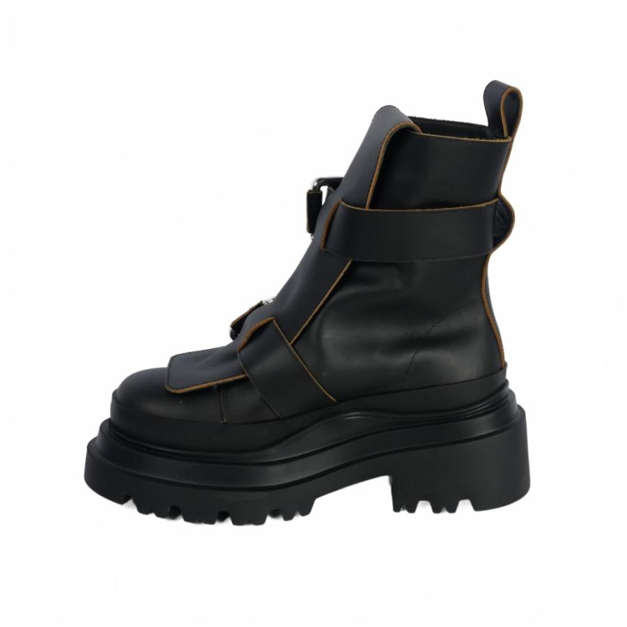 未使用品 プランシー PLAN C CALF COMBAT BOOTIE ベルテッド