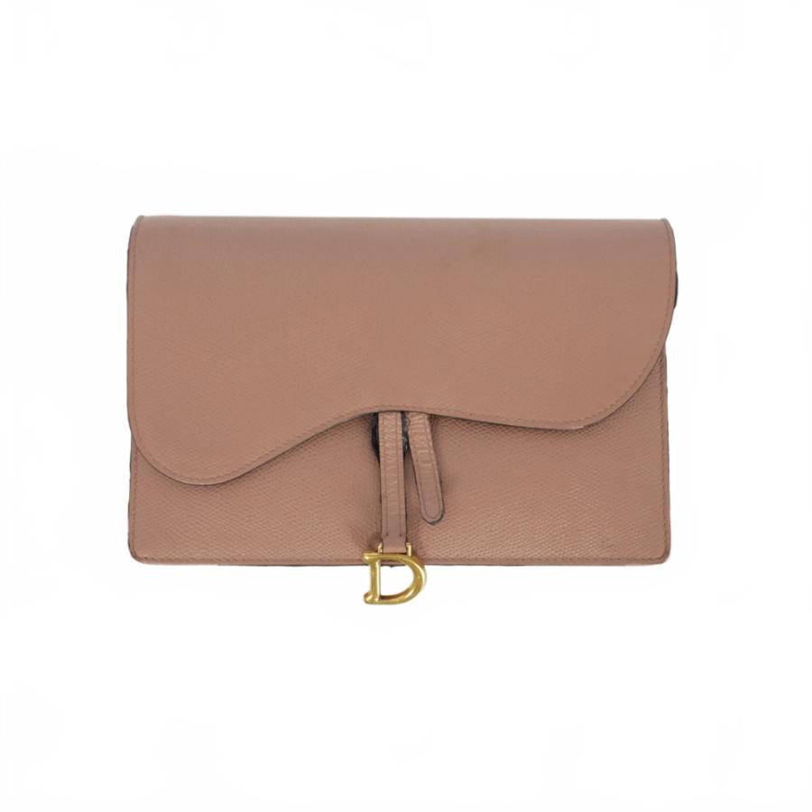 【中古】クリスチャンディオール Christian Dior サドル チェーン ポーチ ウォレット ショルダーバッグ ピンク Christian Dior（クリスチャン・ディオール） サドル チェーン ポーチ