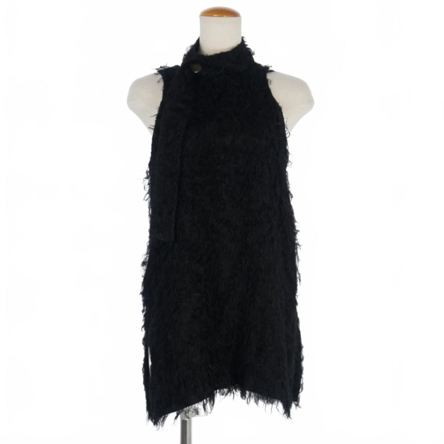 クラネ CLANE 24AW フェザー リボン ノースリーブ トップス 1 黒