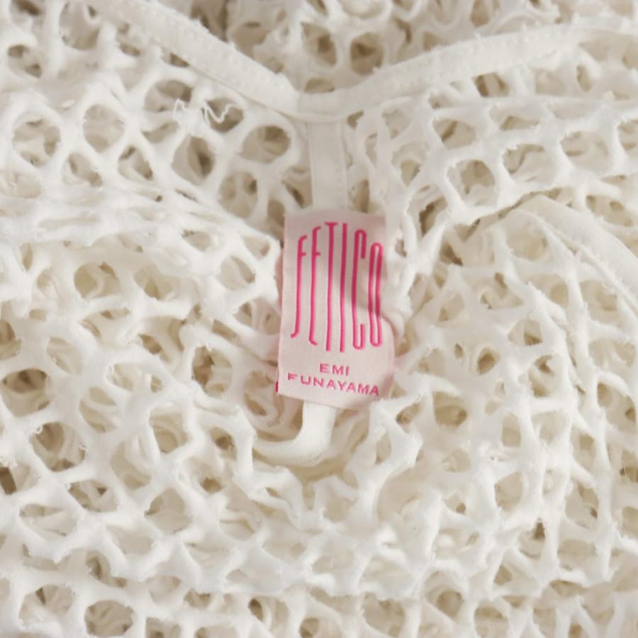 フェティコ FETICO メッシュ ジャガードワンピース ホワイト 白 FTC232