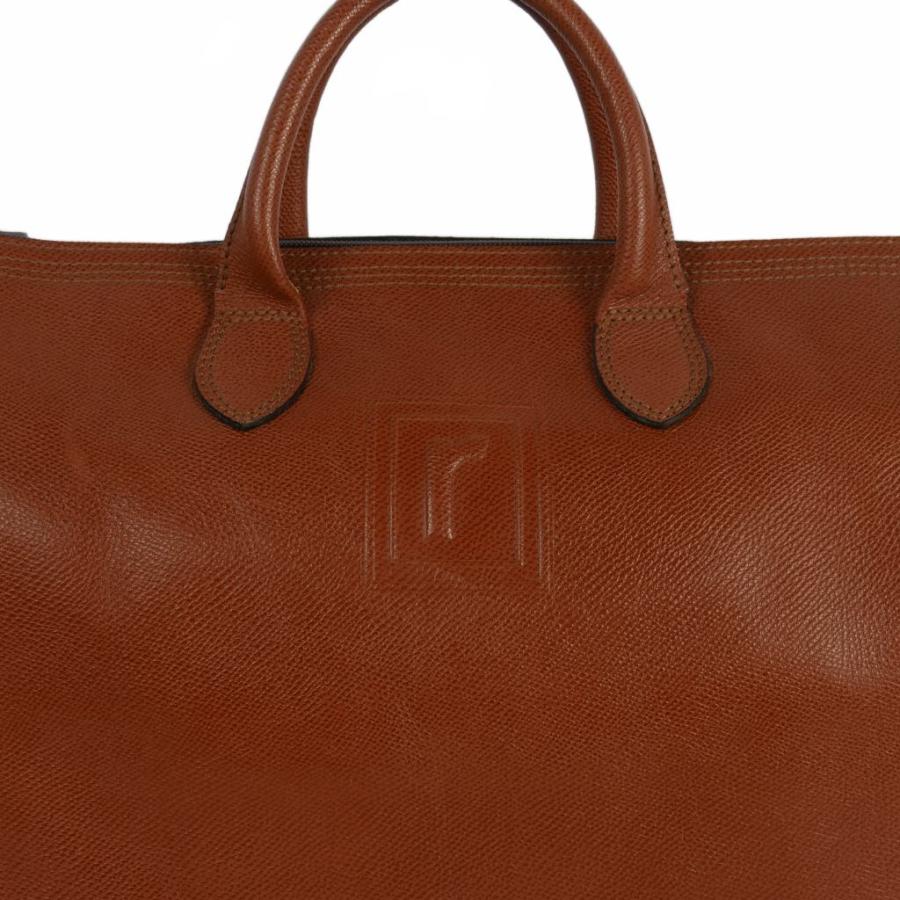 レノマ renoma エンボスロゴ ボストンバッグ 茶 ブラウン レディース