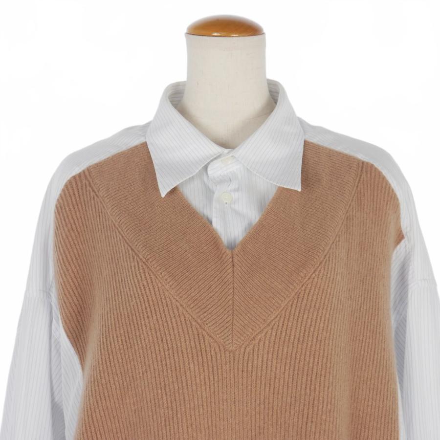 メゾンマルジェラ 1 Maison Margiela Vネック ニット ドッキングシャツ 