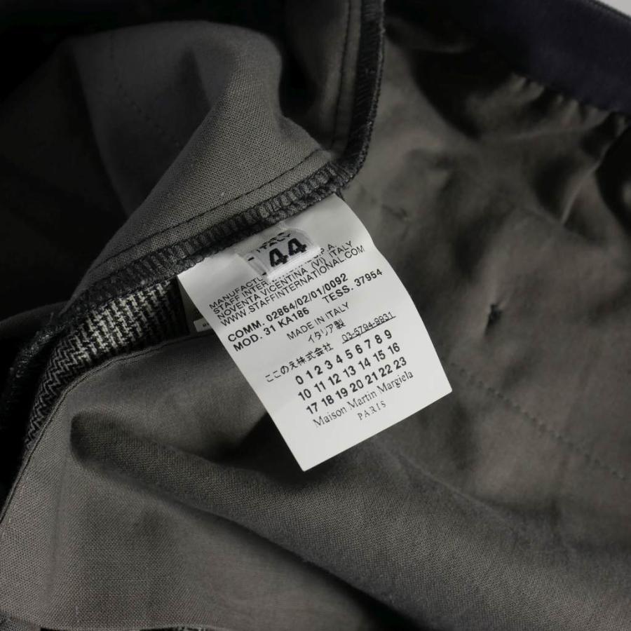 【中古】メゾンマルジェラ Maison Margiela 09AW イージーパンツ グレンチェック テーパード センタープレス 44 灰 メゾンマルジェラ Maison Margiela 09AW イージーパンツ グレン